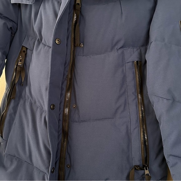 Vince Camuto Quilted Blue Puffer Winter Jacket Large Zip Pockets Detachable Hood - Picture 6 of 13